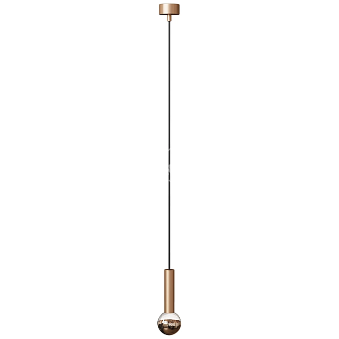 Sleek Brass Pendant Light 3D model image 2