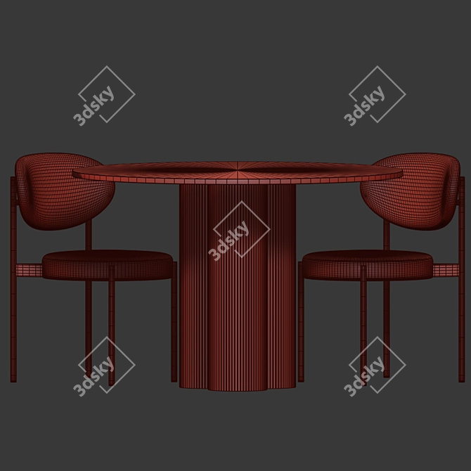Sleek Modern Dining Set 3D model image 4