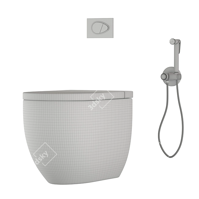 Sleek Design Duravit Toilet 3D model image 5