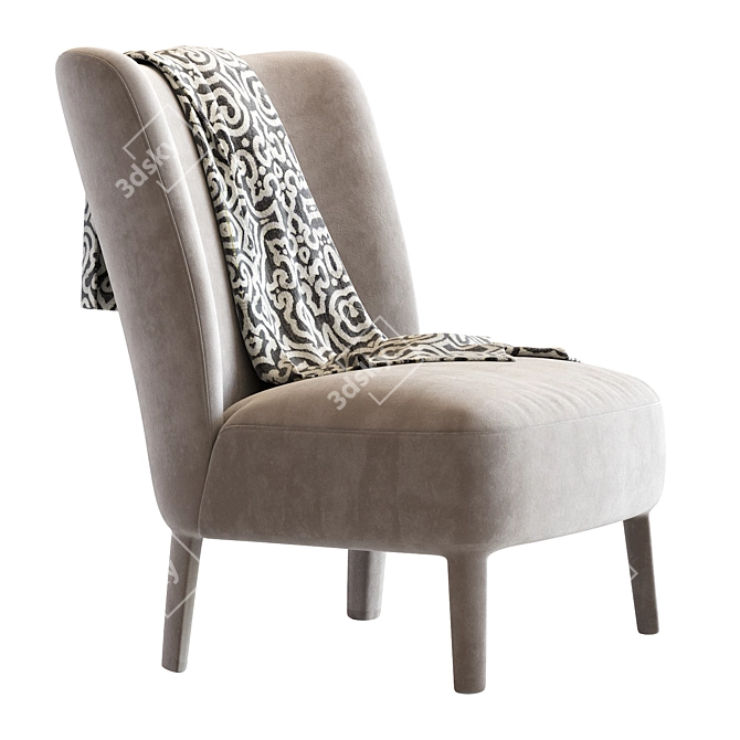 Luxurious Febo Armchair by Maxalto 3D model image 3