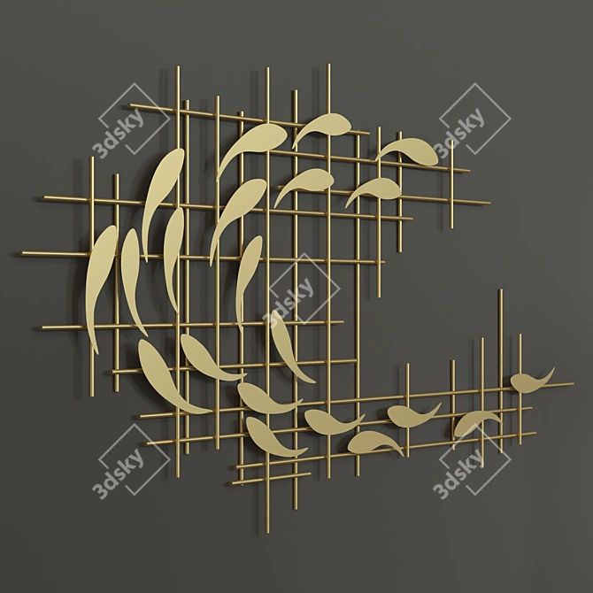 Modern Iron Wall Decor: Elegant Luxury 3D model image 1