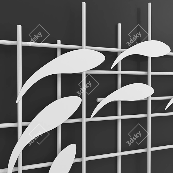 Modern Iron Wall Decor: Elegant Luxury 3D model image 3