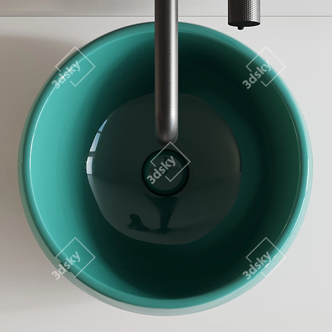 Cielo Tino Washbasin: Elegant Ceramic Counter Top 3D model image 3