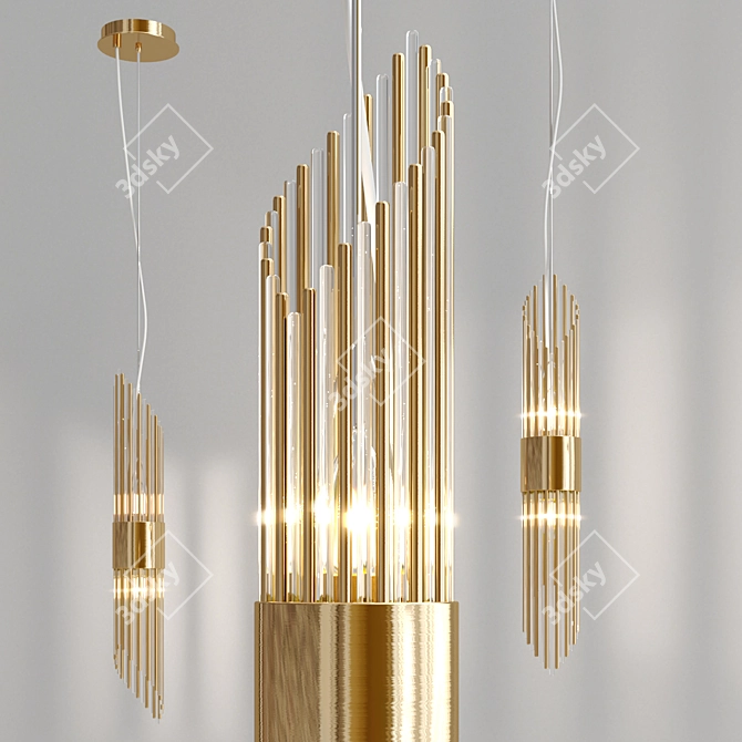 Bacaen One: Sleek Metal and Glass Pendant Light 3D model image 3