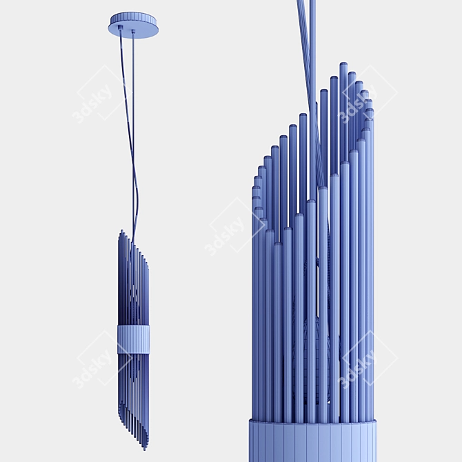Bacaen One: Sleek Metal and Glass Pendant Light 3D model image 1