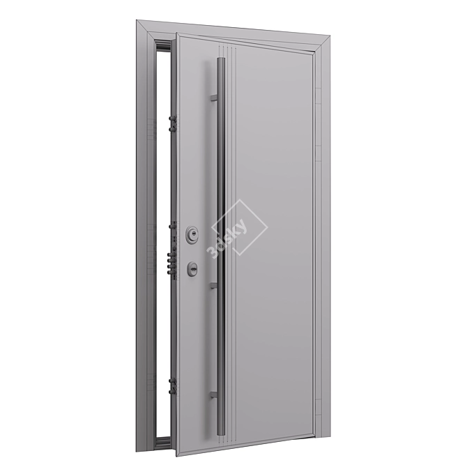 Aviation-Grade Domani Solid Entry Doors 3D model image 6