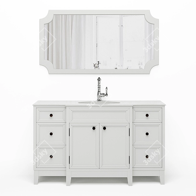 Elegant Dantone Bathroom Vanity 3D model image 1