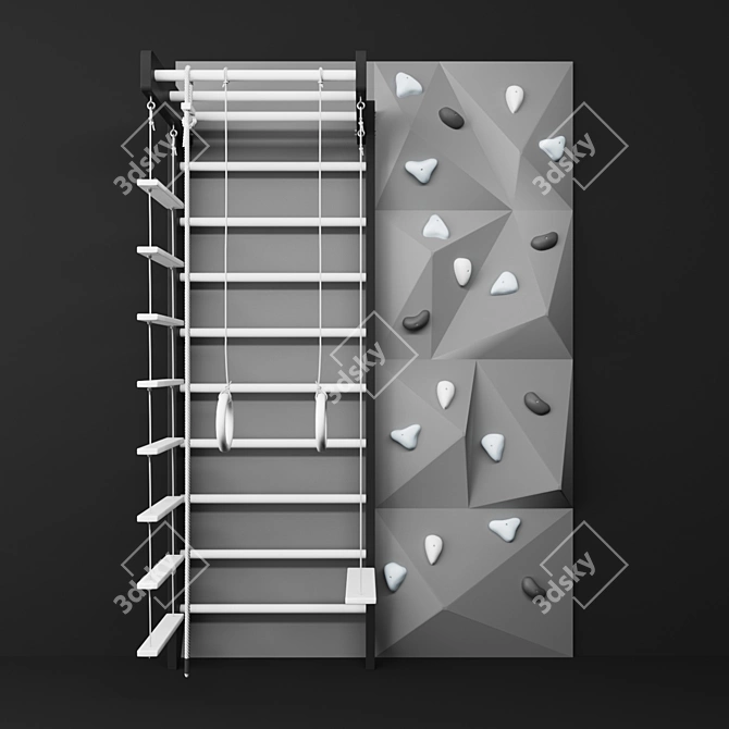 Gray Swedish Wall: 2400x1600mm 3D model image 1