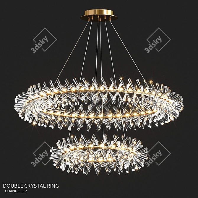 Elegant Marianna Chandelier, 100cm Diameter 3D model image 1