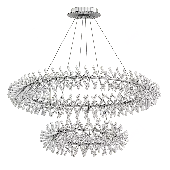 Elegant Marianna Chandelier, 100cm Diameter 3D model image 3