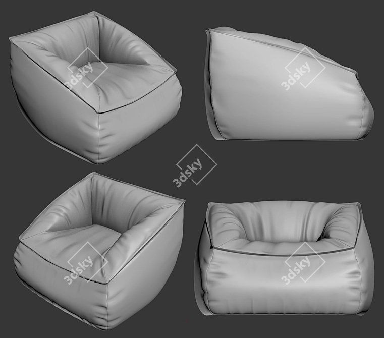 Cozy Vegan Caramel Lounger 3D model image 5