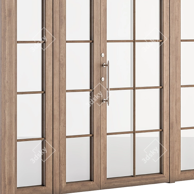 Neo Classic Glass & Wood Door 3D model image 3