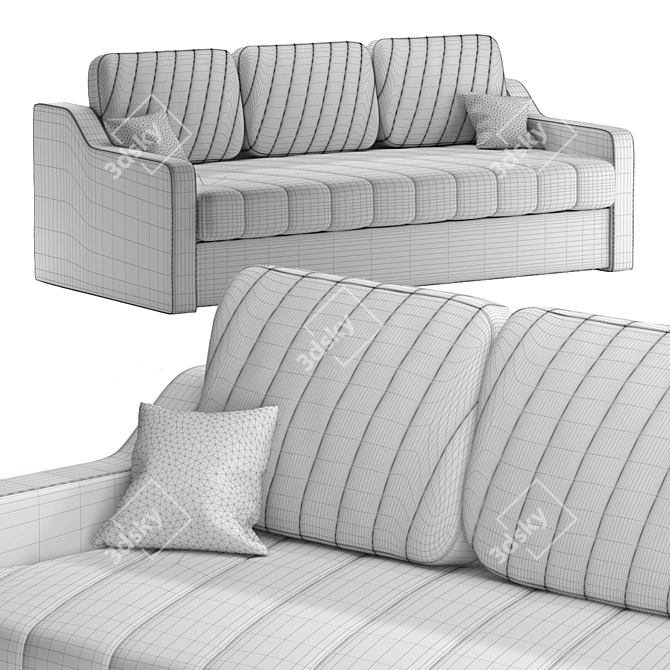 Elegant Melani Dorio Gray Sofa 3D model image 2