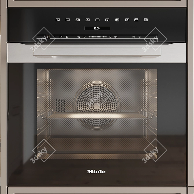 Modern Kitchen Set - Gas Hob, Oven, Sink & Hood 3D model image 4