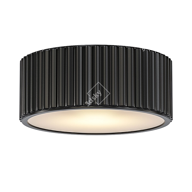 Sleek Ribbed Ceiling Light 3D model image 1