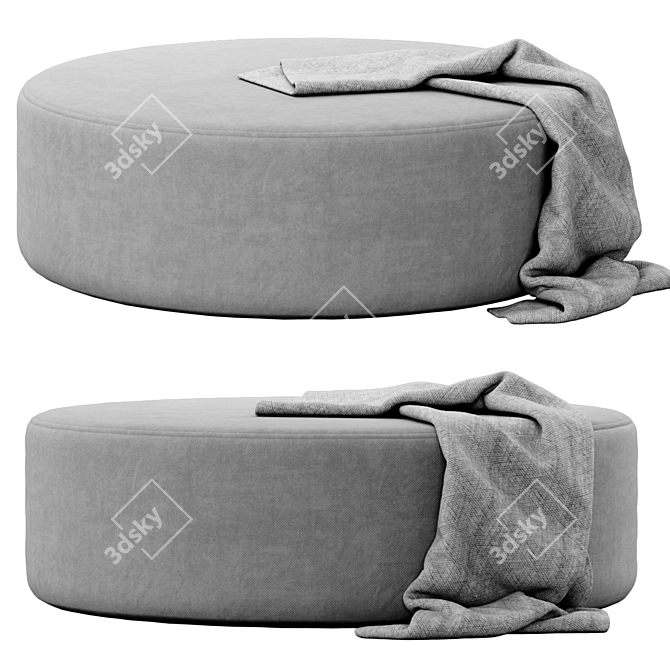 Modern Spool Ottoman by Kardiel 3D model image 2