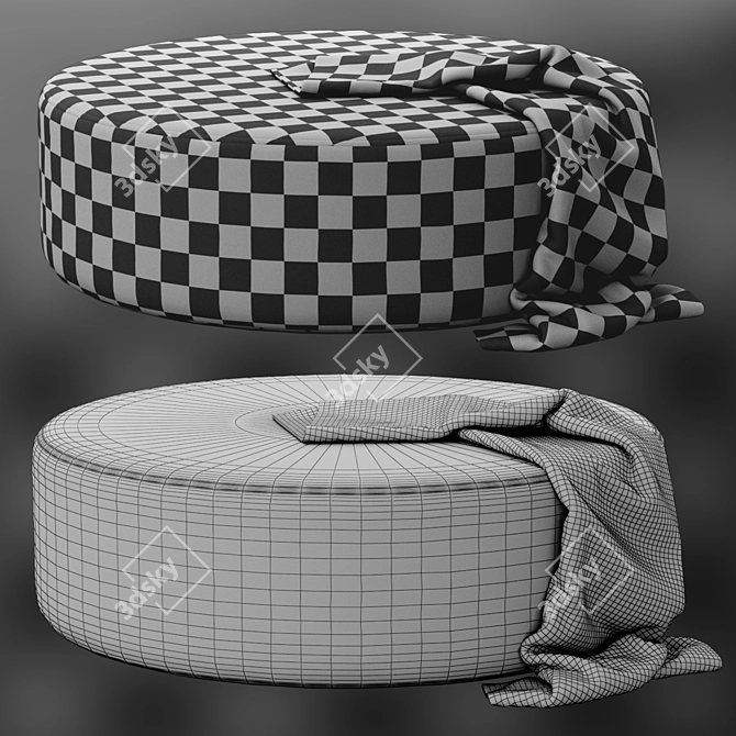 Modern Spool Ottoman by Kardiel 3D model image 6
