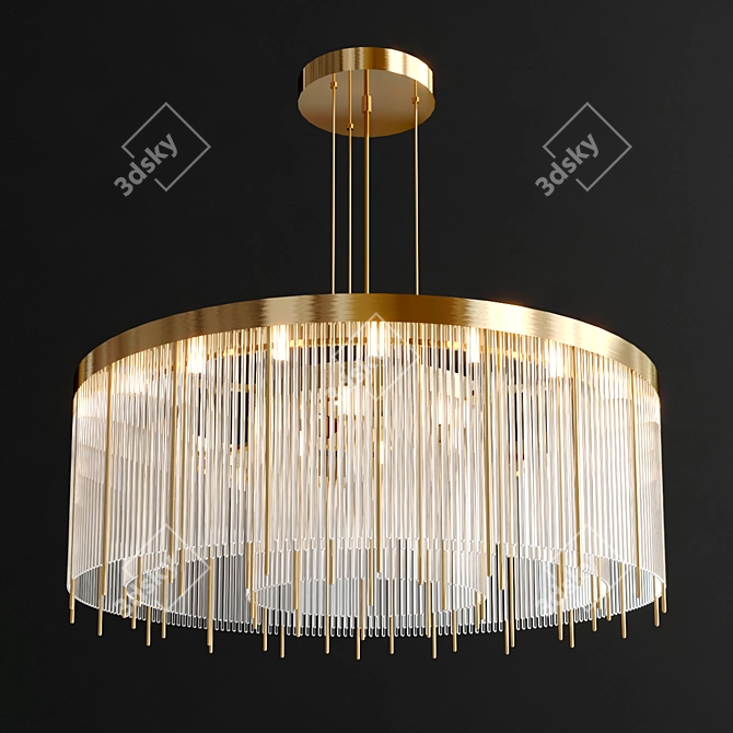 Elegant Brass Pendant Lamp: PHARO 3D model image 1