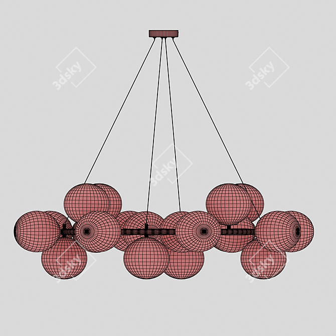 Milky Dream: Modern Ring Chandelier 3D model image 2