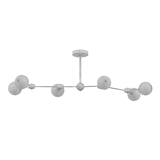 Sleek Black Ceiling Light: Aurelia 3D model image 2