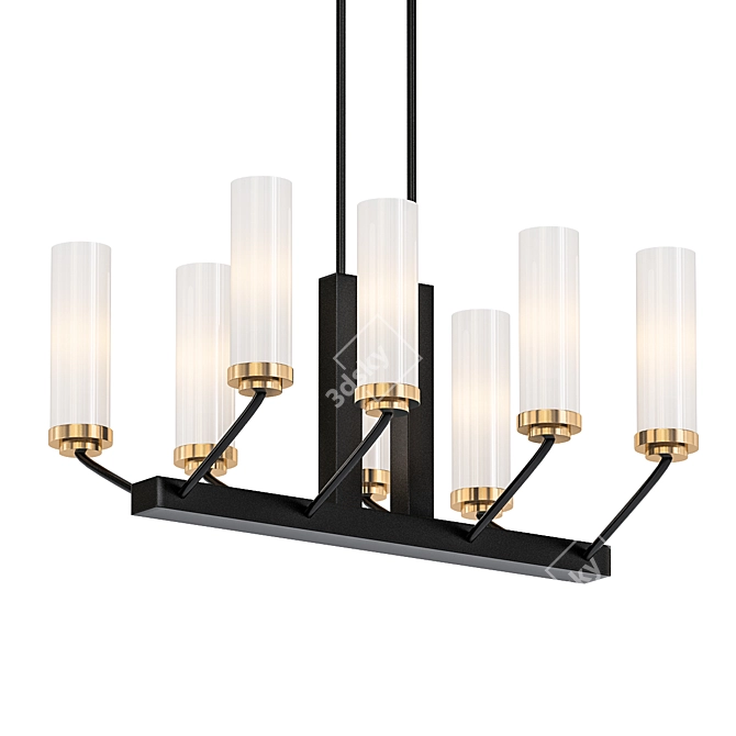 Modern 8-Light Kitchen Island Candle Chandelier 3D model image 1