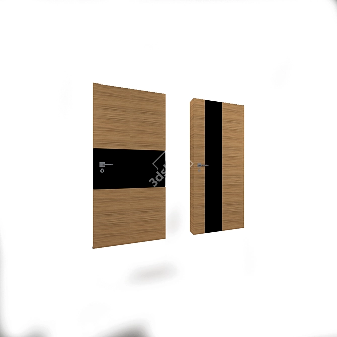 Modern 2.2m High Poly Doors 3D model image 2