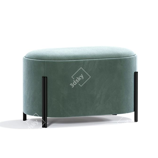 Soft Pink Apple Leatherette Pouf 3D model image 2