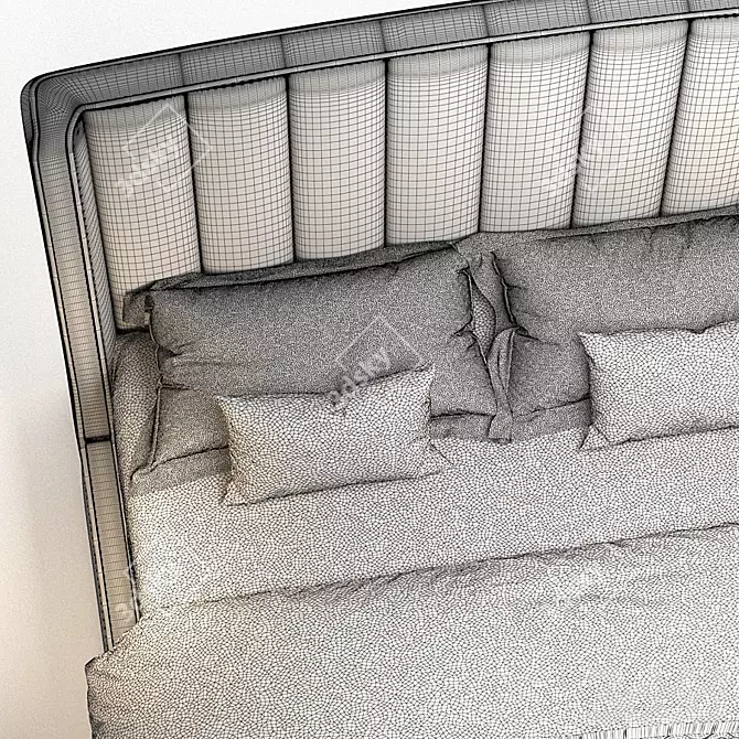 Italian Galimberti Nino Bed: Zaffiro Alto 180 3D model image 6