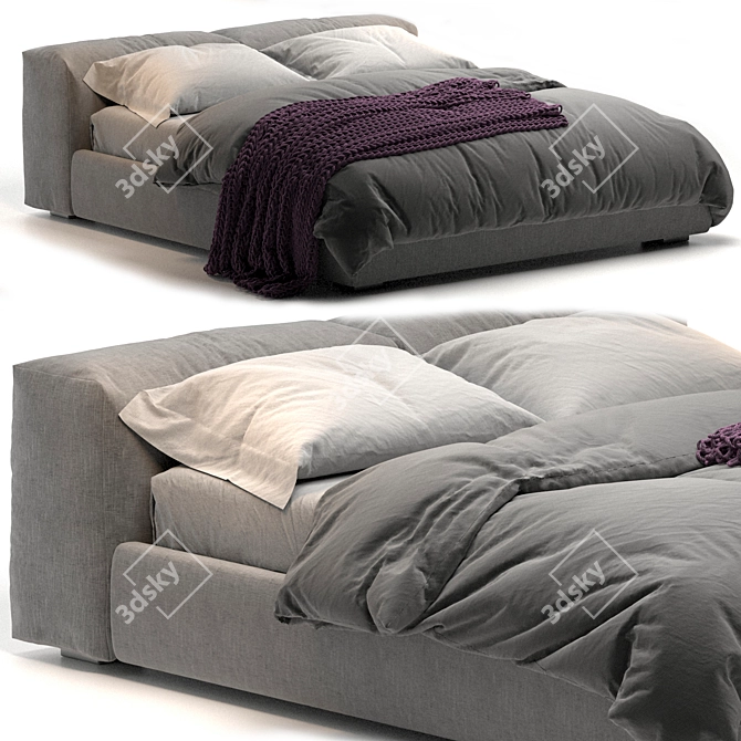 Title: Supreme Comfort Cappellini Bed 3D model image 7