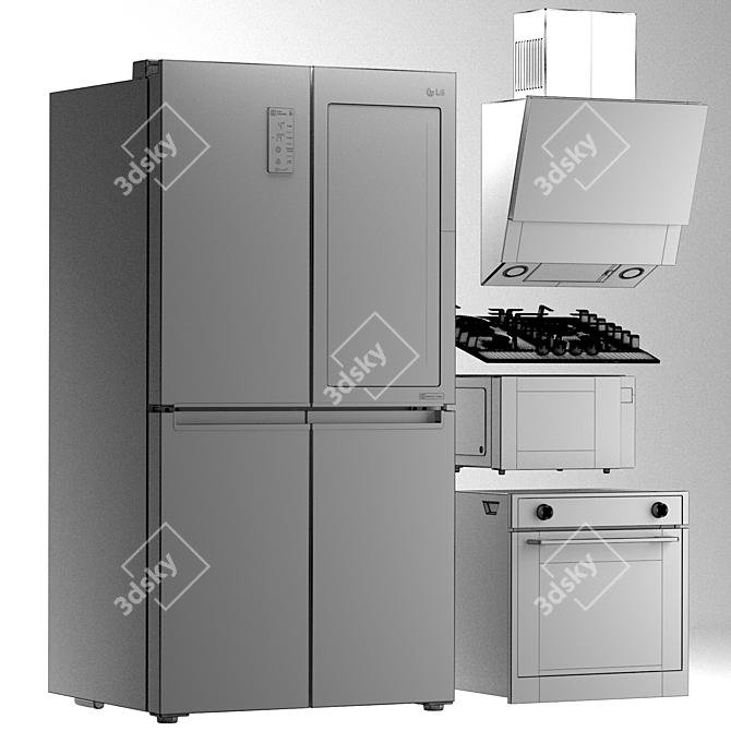 LG Kitchen Appliance Set 3D model image 9