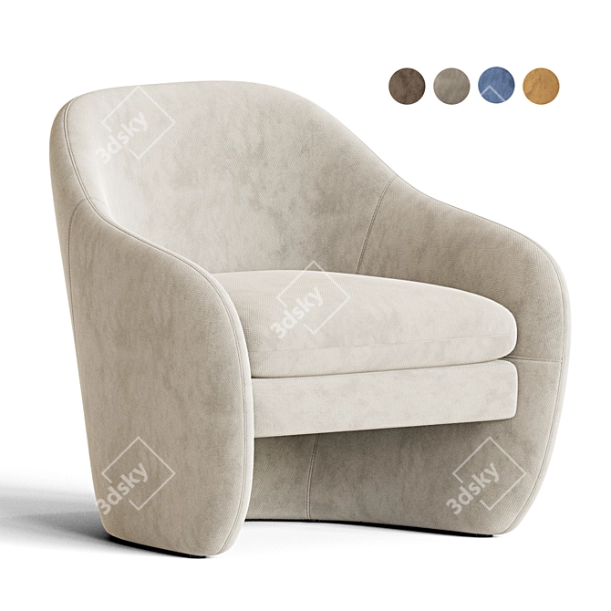 Pavia Lounge Chair: Modern Elegance for Ultimate Comfort 3D model image 1