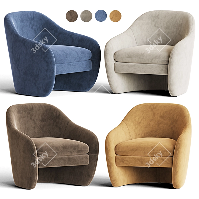 Pavia Lounge Chair: Modern Elegance for Ultimate Comfort 3D model image 2