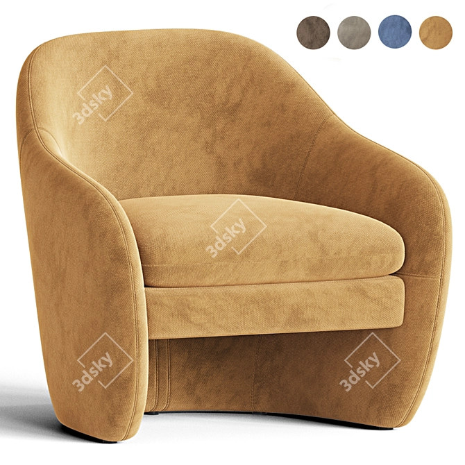 Pavia Lounge Chair: Modern Elegance for Ultimate Comfort 3D model image 5