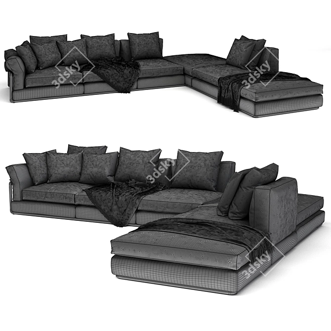 Modern Flexform Zeno 2 Sofa 3D model image 3
