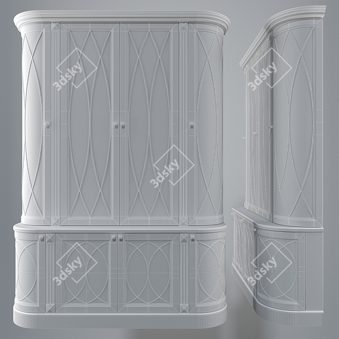 Elegant Vintage Sideboard 3D model image 2
