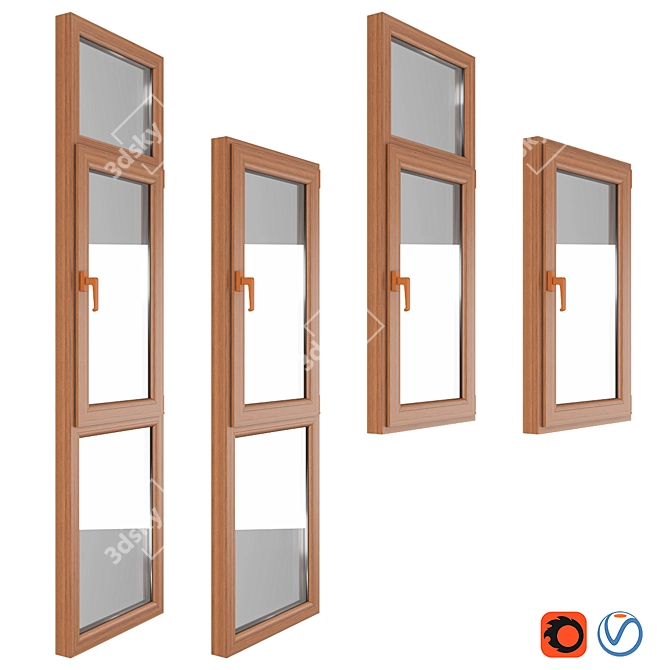 PVC Pimapen: 24 Window Types 3D model image 2