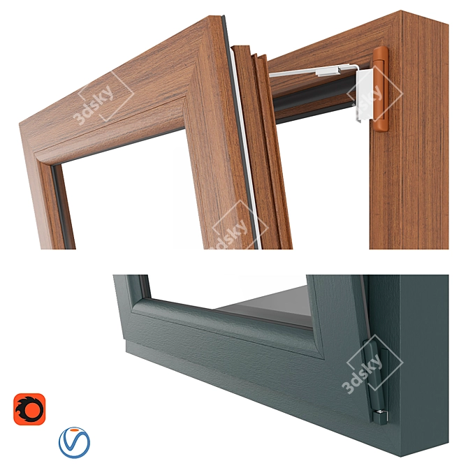 PVC Pimapen: 24 Window Types 3D model image 5