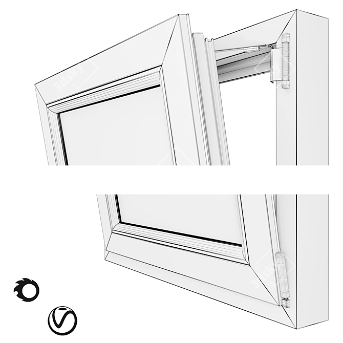 PVC Pimapen: 24 Window Types 3D model image 9