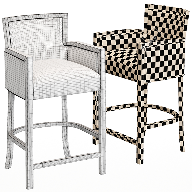 Albany Stool: Sleek and Stylish Seating 3D model image 3