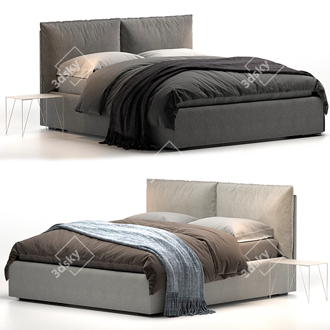 Title: Modern Simplicity Henry Bed 3D model image 1