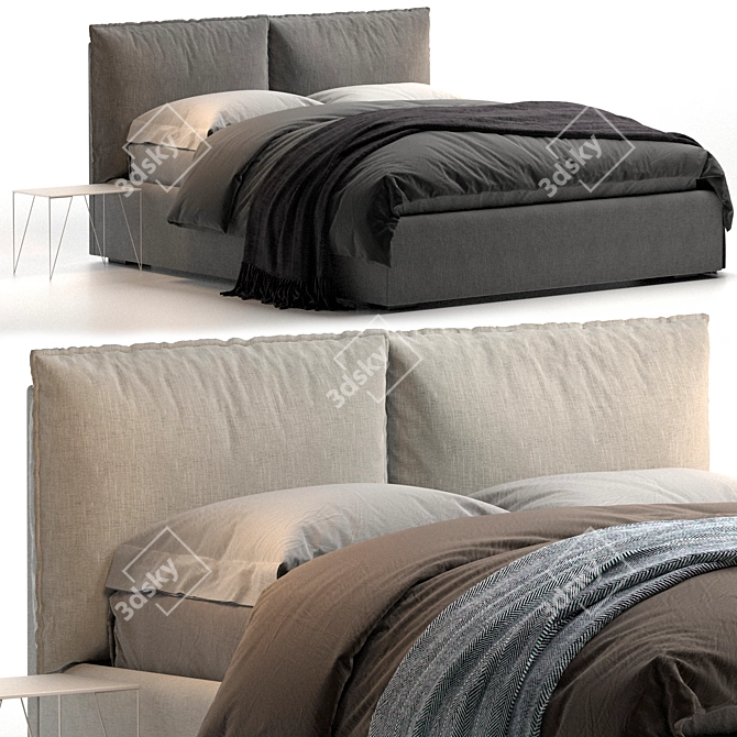 Title: Modern Simplicity Henry Bed 3D model image 2