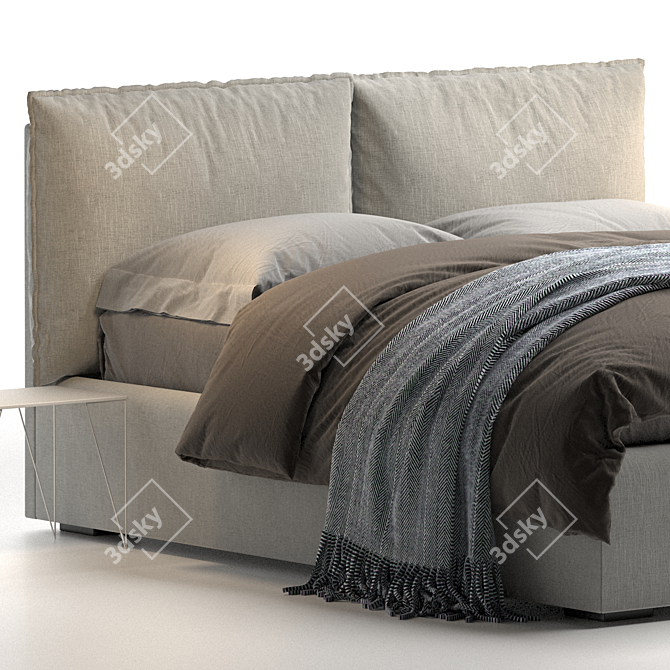 Title: Modern Simplicity Henry Bed 3D model image 3