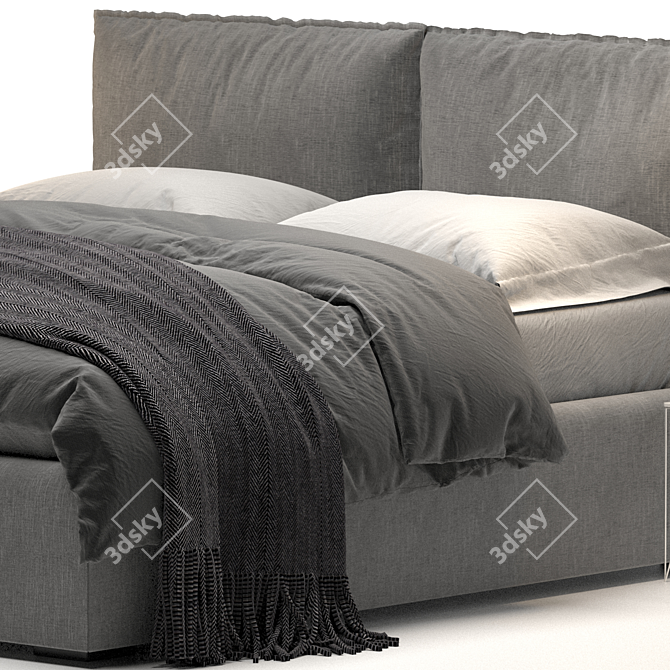 Title: Modern Simplicity Henry Bed 3D model image 4