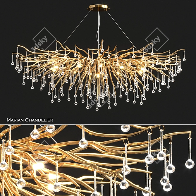 Elegant Marian Chandelier - 150cm 3D model image 5