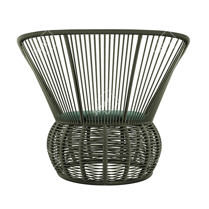 Brazilian Boho Rattan Armchair 3D model image 8