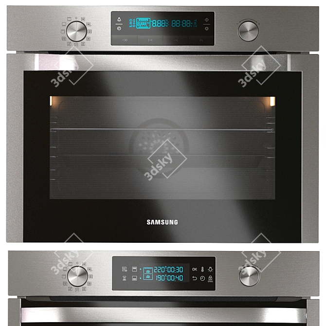 Samsung Kitchen Appliances Bundle: Oven, Induction Hob, Wall-Mount Hood, Fridge 3D model image 3