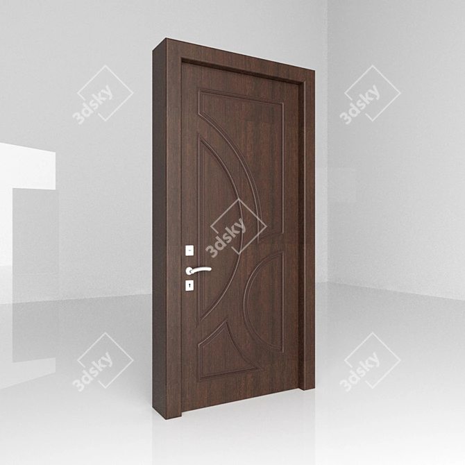 Elegant Entry Door 3D model image 1