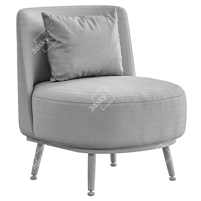Turbosmooth Armchair: Designer Furniture for Corona Render 3D model image 6