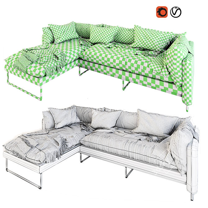 Contemporary Valencina Sofa in 2014 Design 3D model image 5