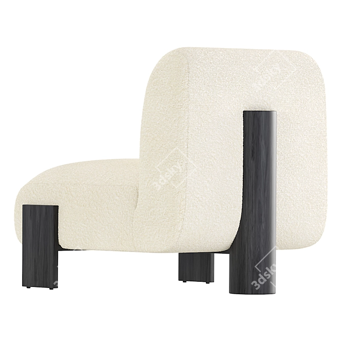 Elegant Coco Republic Slipper Chair 3D model image 2